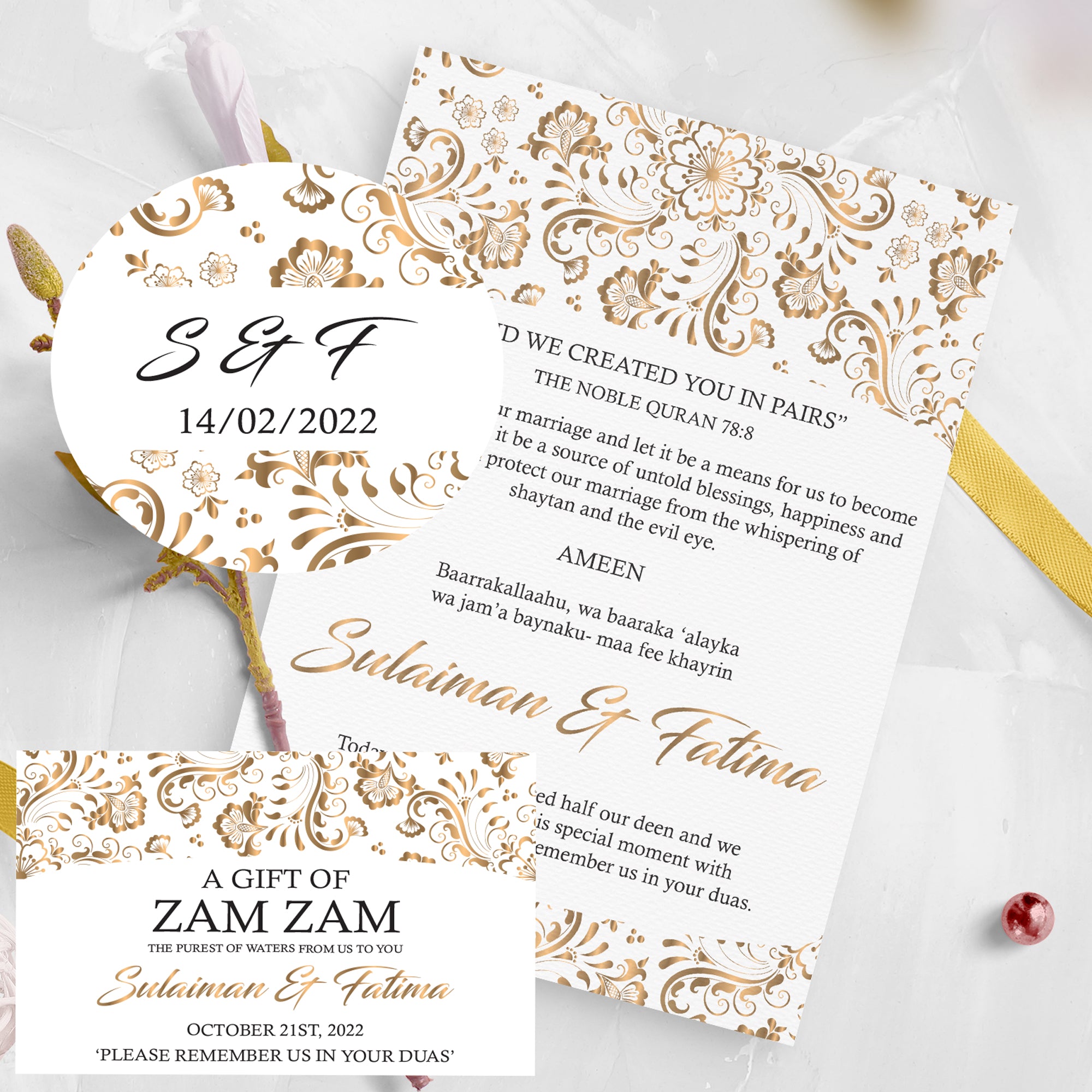 Mandala Gold and White Dua Card
