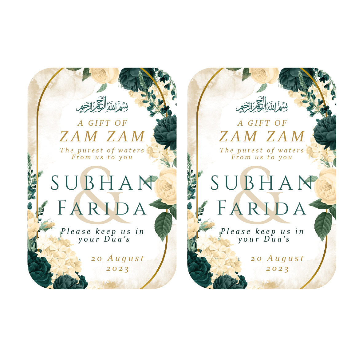 Emerald Green Floral Zam Zam Sticker