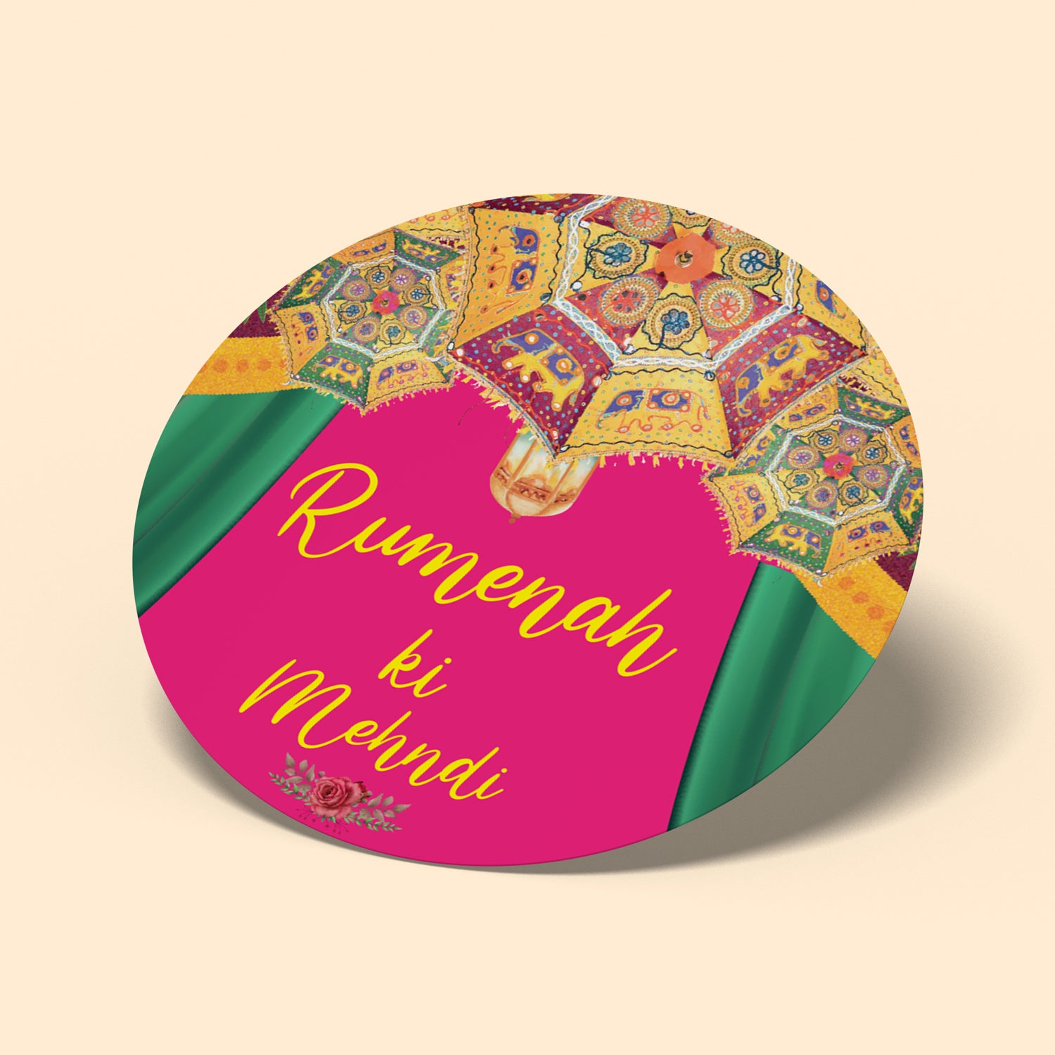 Hot Pink Mehndi Sticker