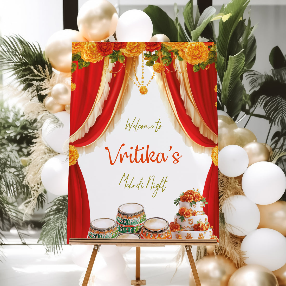 Vritikas Mehndi Welcome Sign