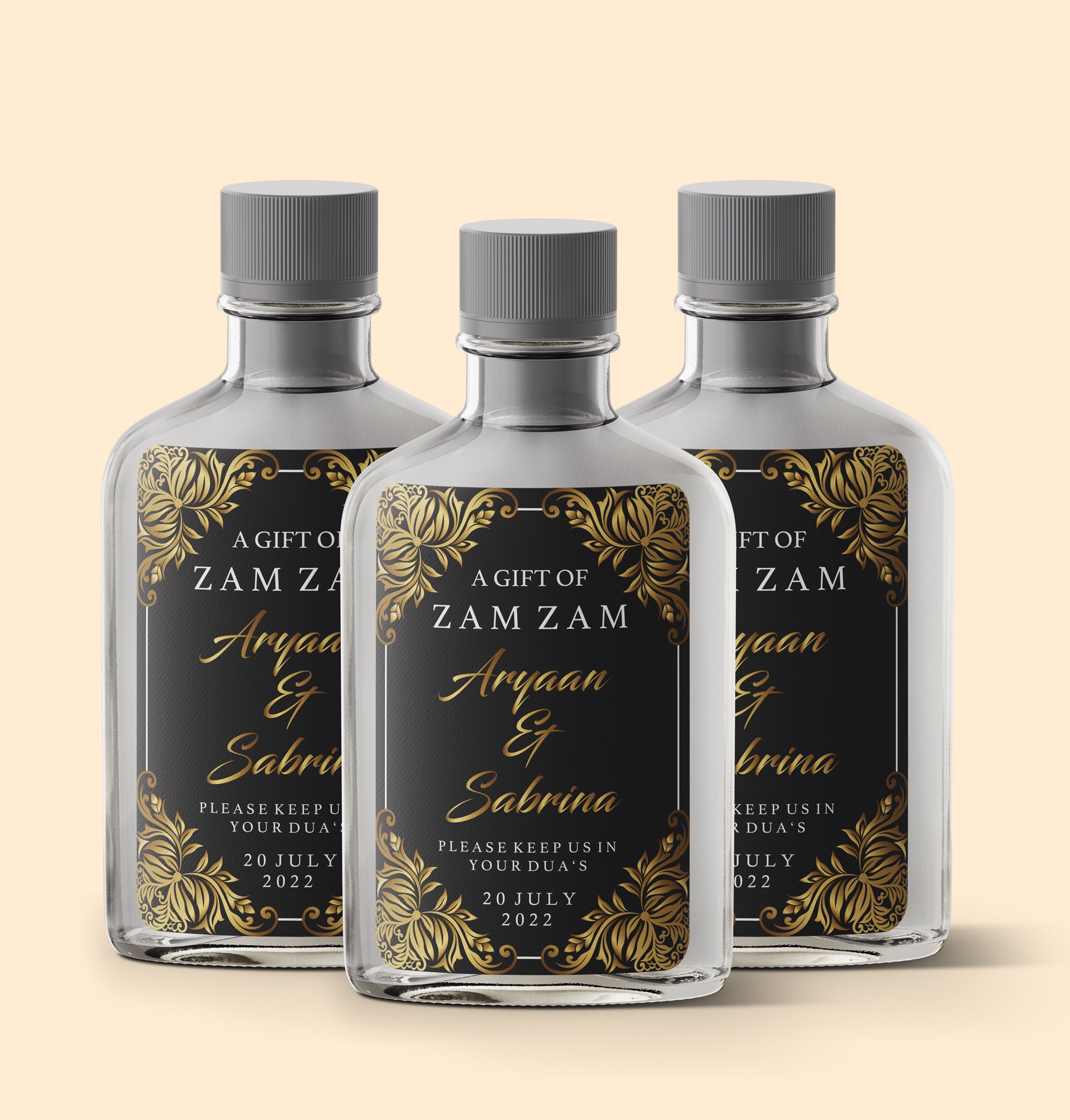 Black and Solid Gold Zam Zam Sticker