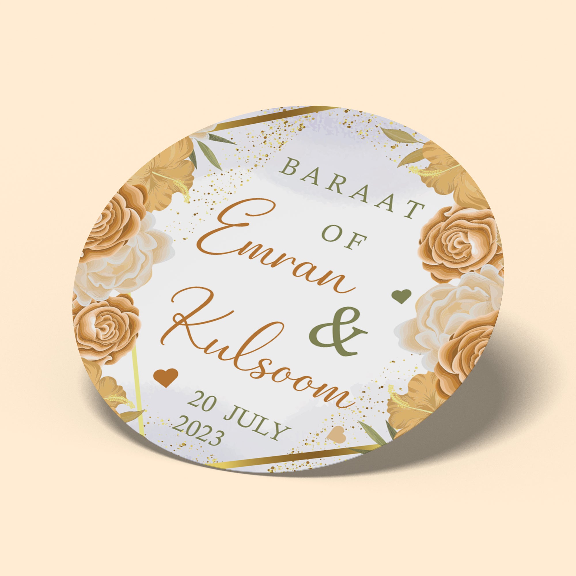 Neutral Beige Wedding Sticker