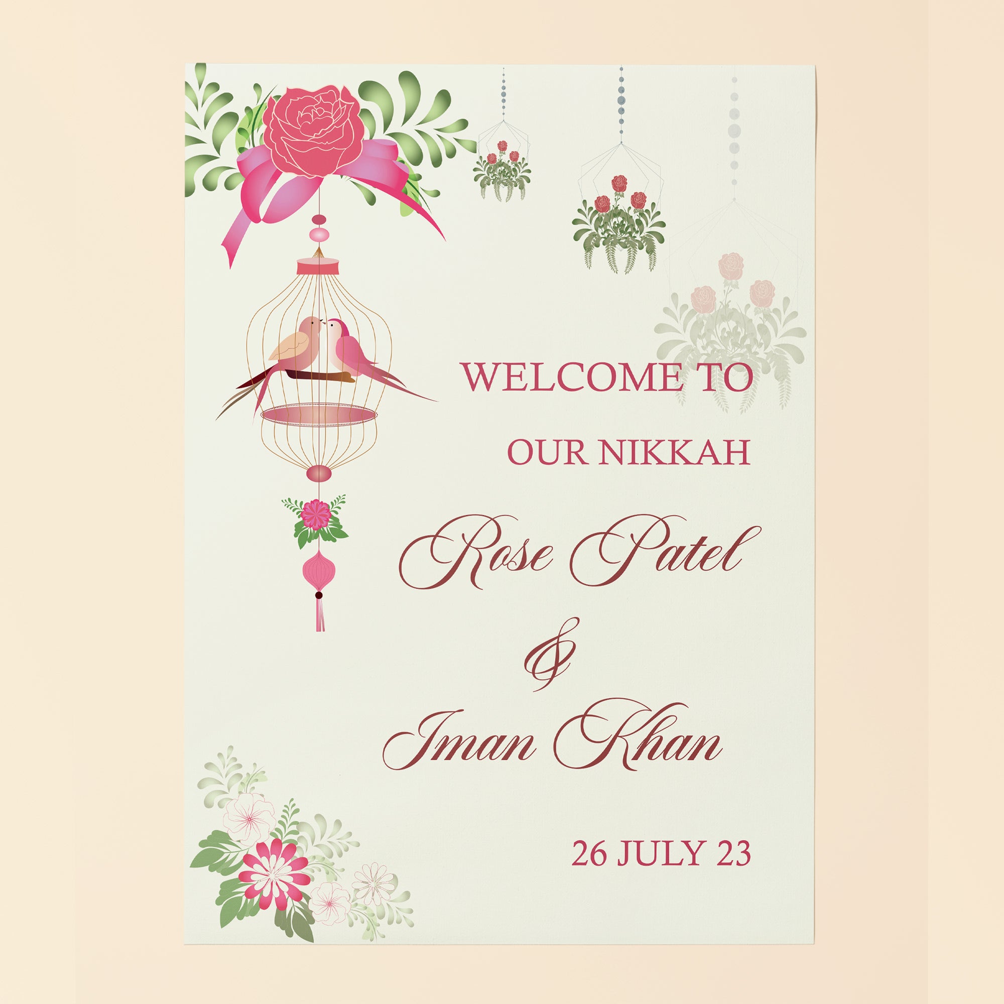 Botanical Nikkah Welcome Sign