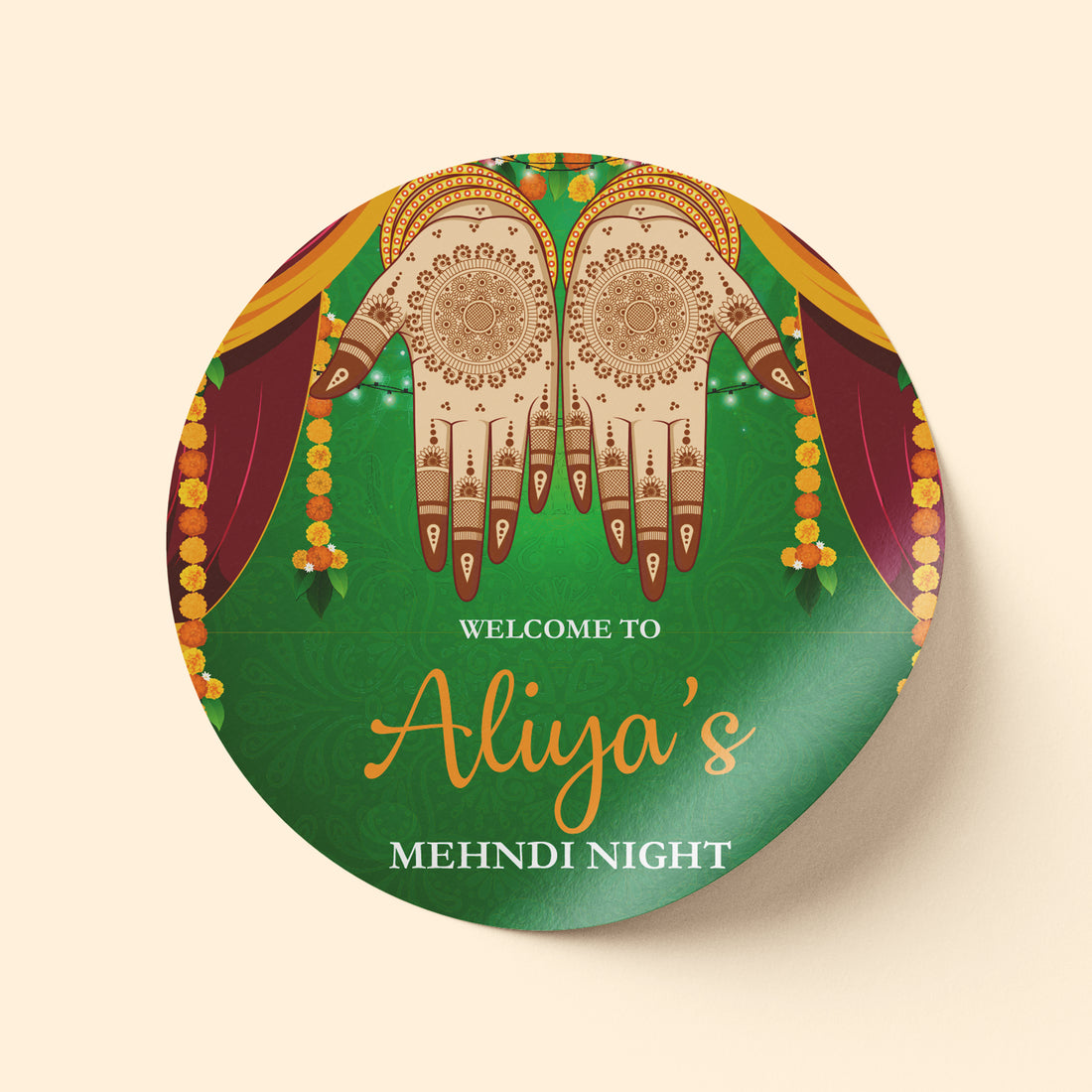 Green Henna Mehndi Sticker