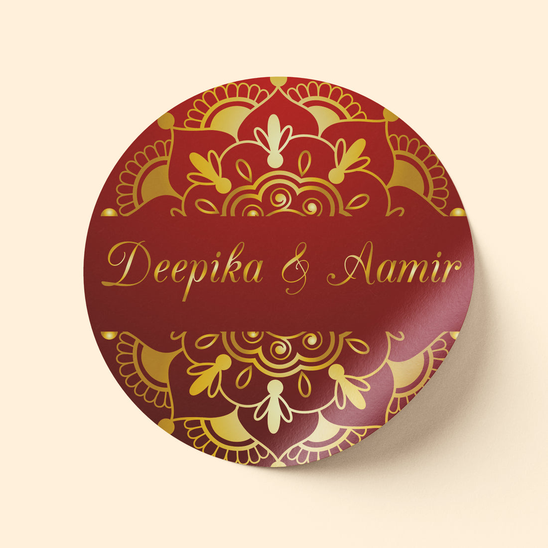 Red and Gold Baraat Wedding Sticker