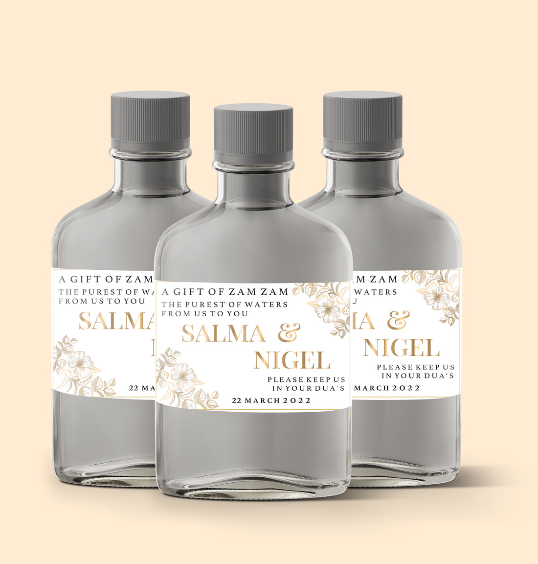 Playfair White and Gold Horizontal Zam Zam Sticker