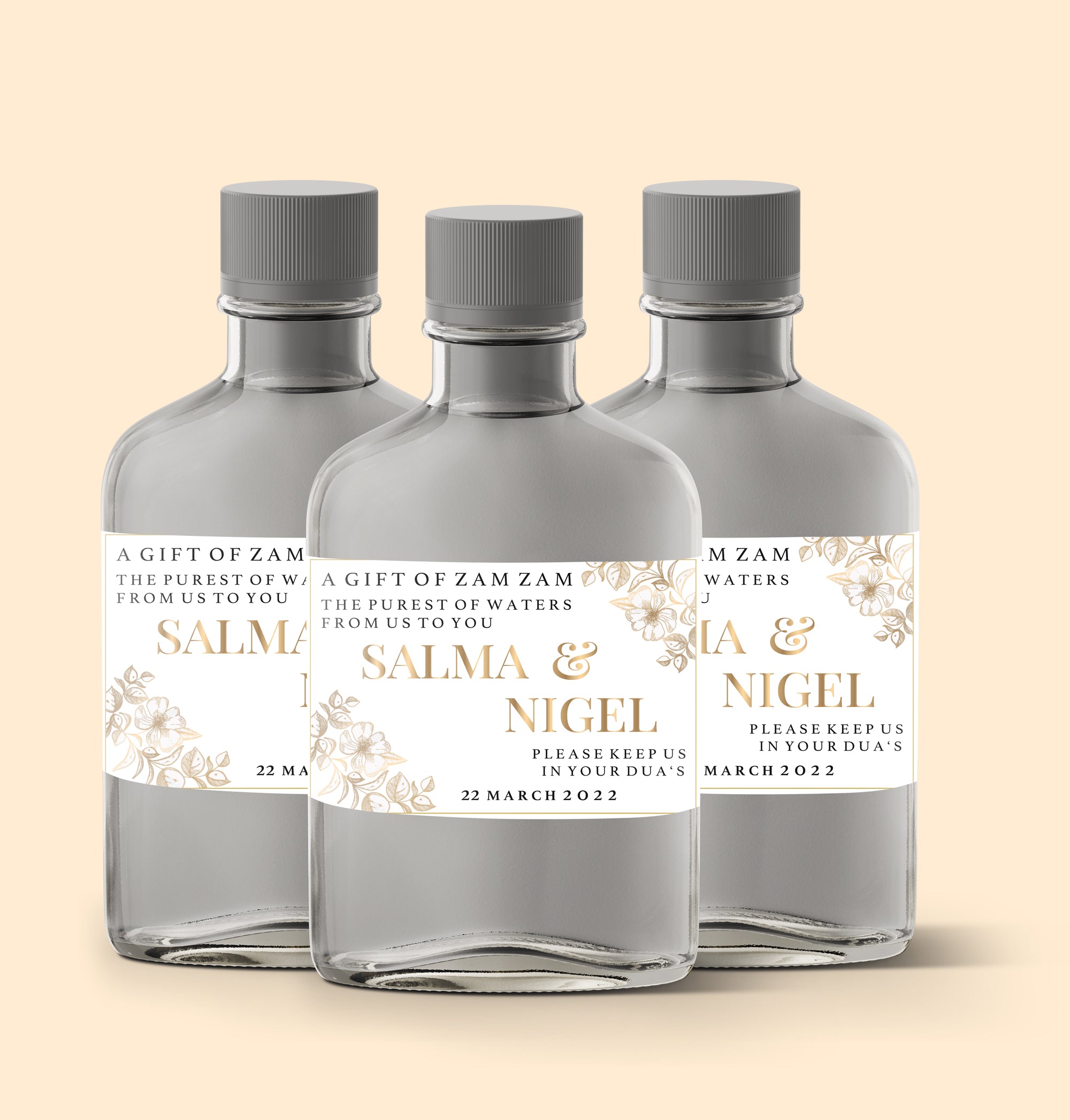 Playfair White and Gold Horizontal Zam Zam Sticker