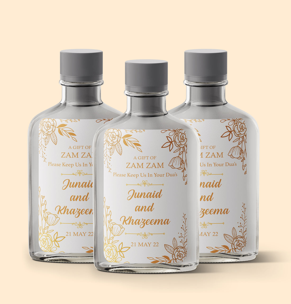 Floral Gold Orange and White Zam Zam Sticker