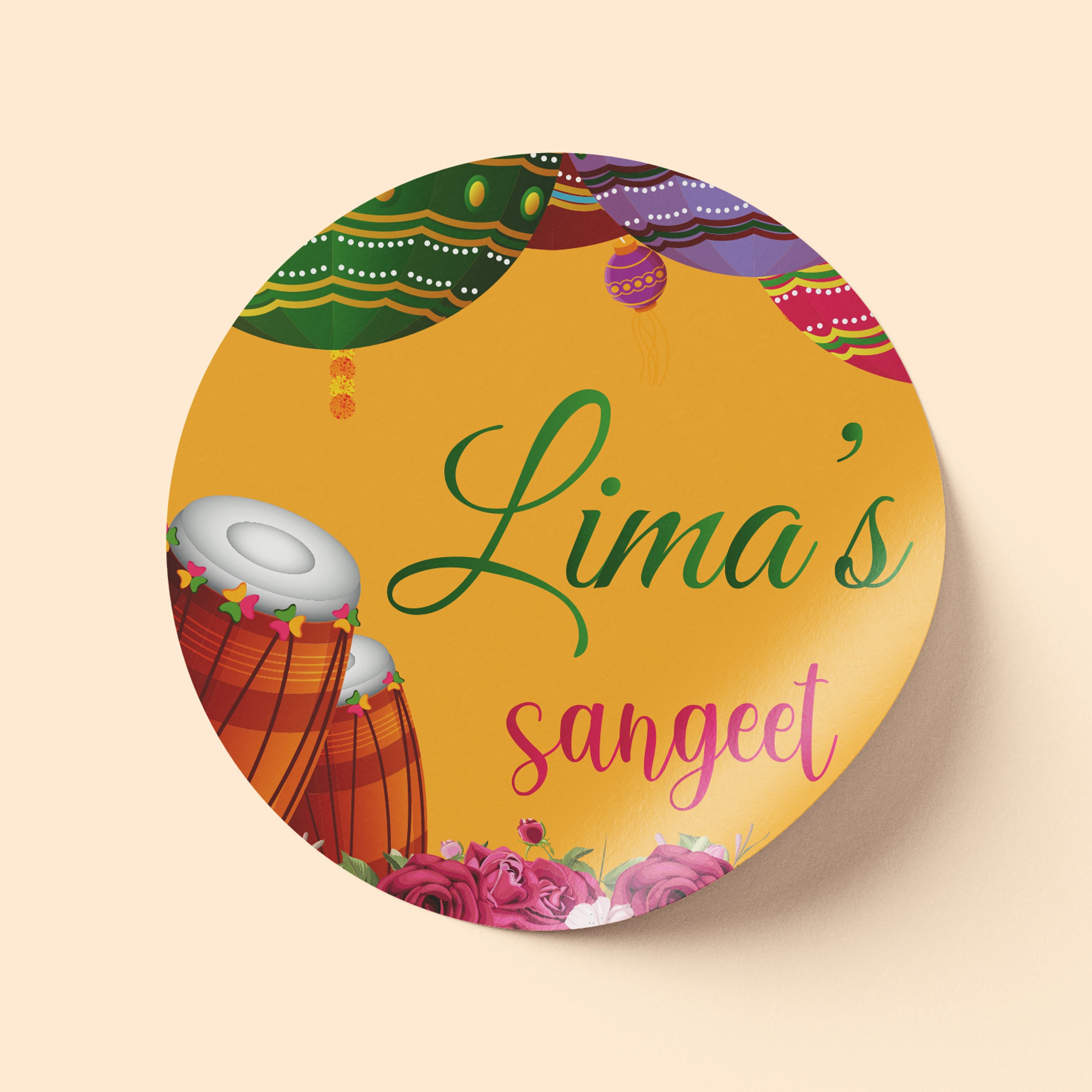 Yellow Sangeet Sticker