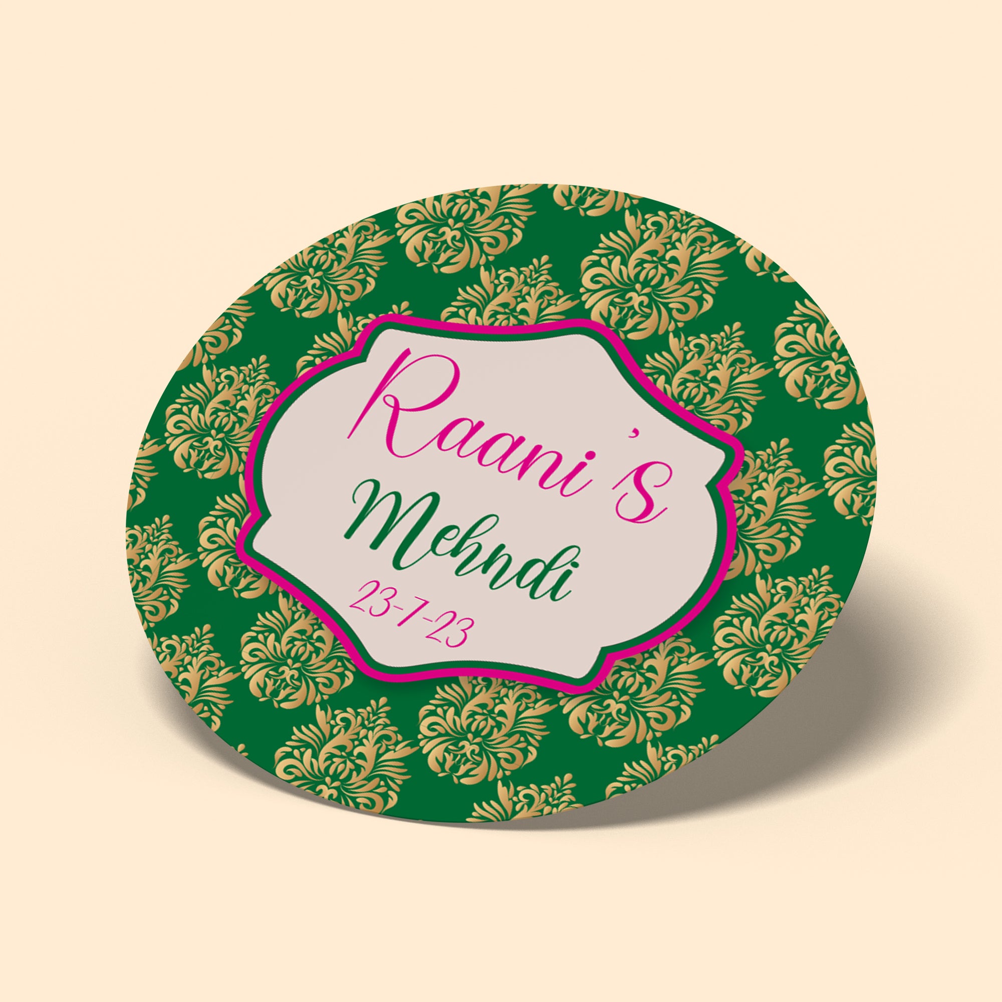 Green and Gold Mehndi Sticker