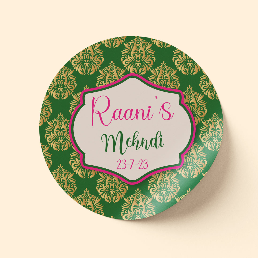 Green and Gold Mehndi Sticker