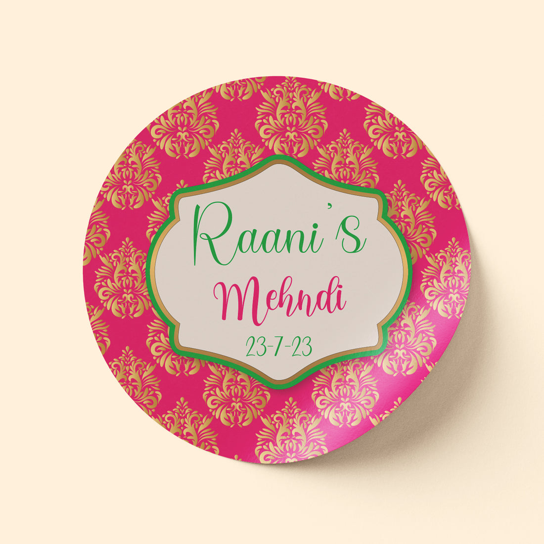 Pink and Gold Mehndi Sticker