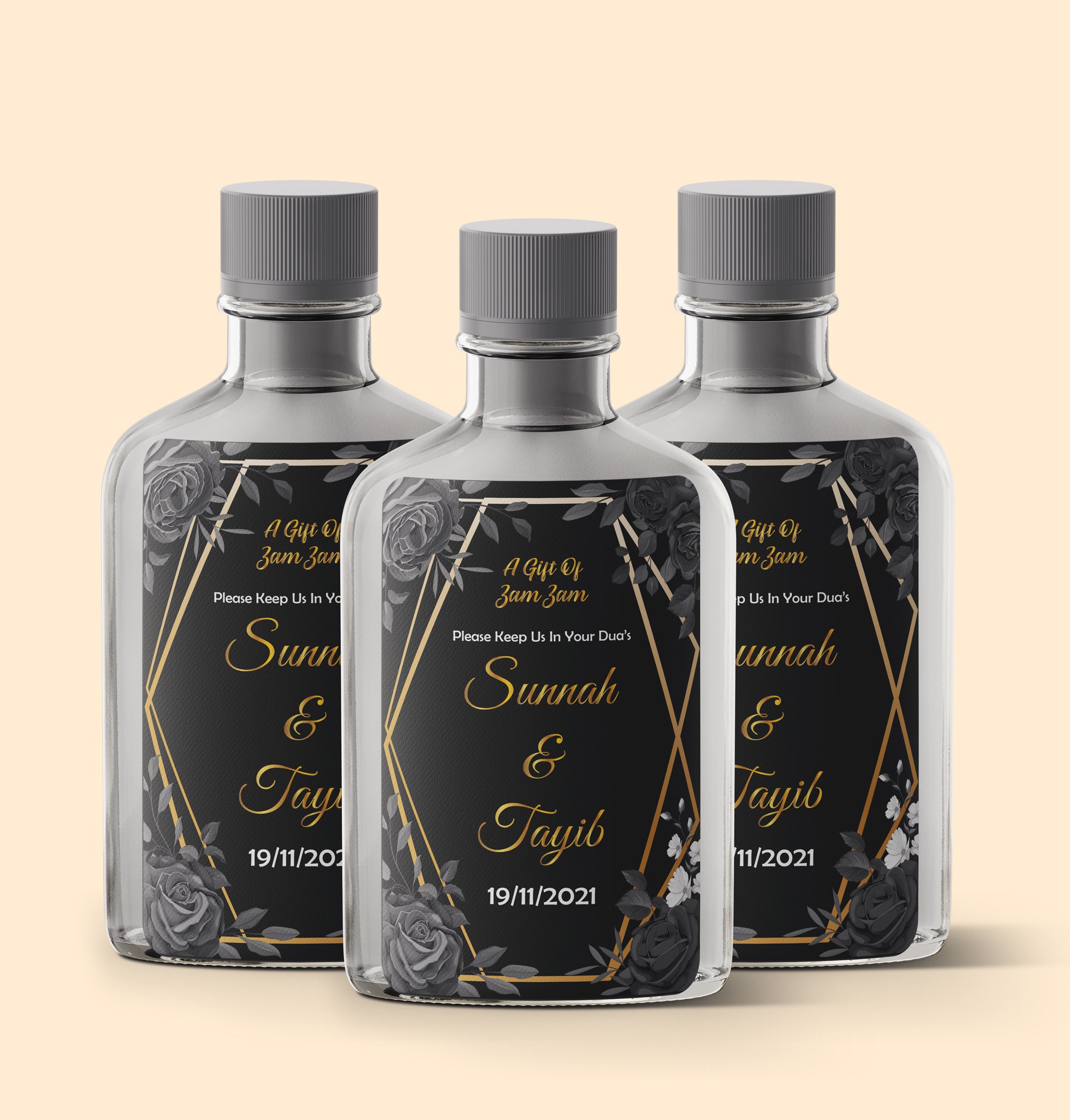 Floral Black and Gold Zam Zam Sticker