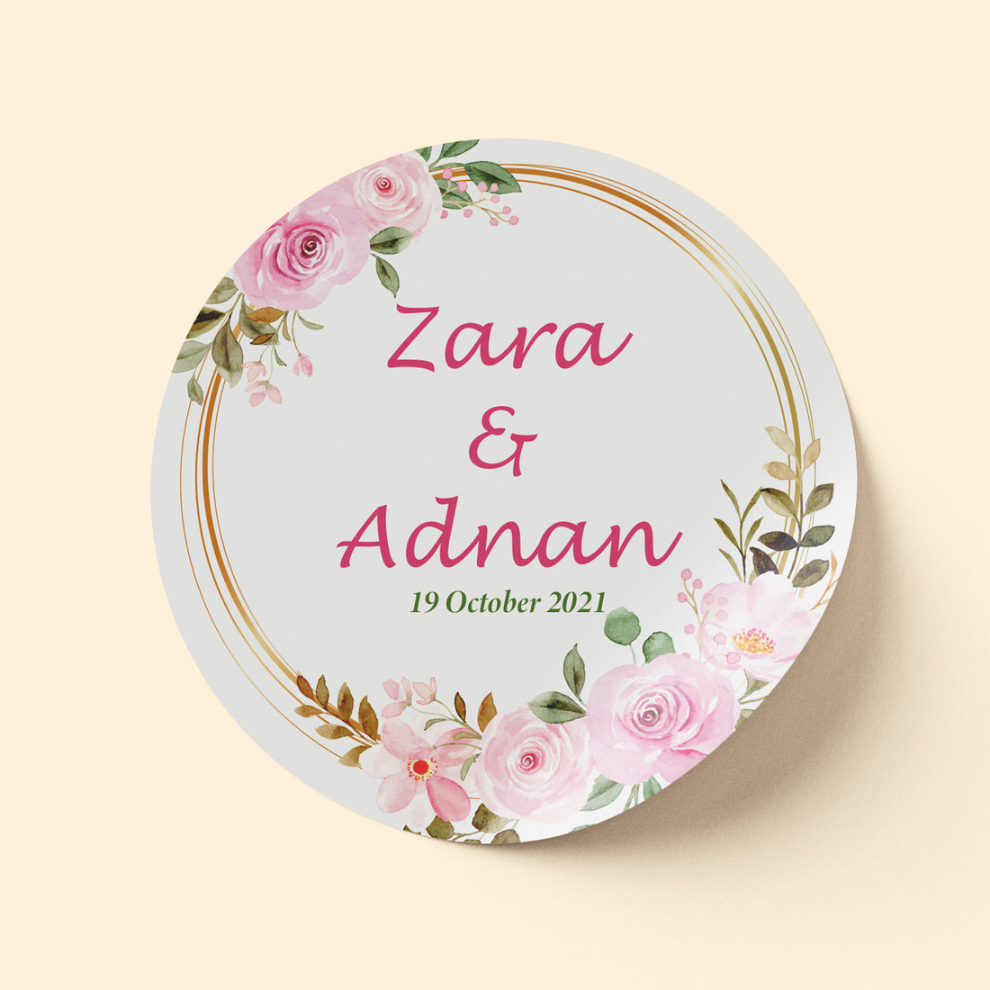 Lustre Pink Wedding Sticker