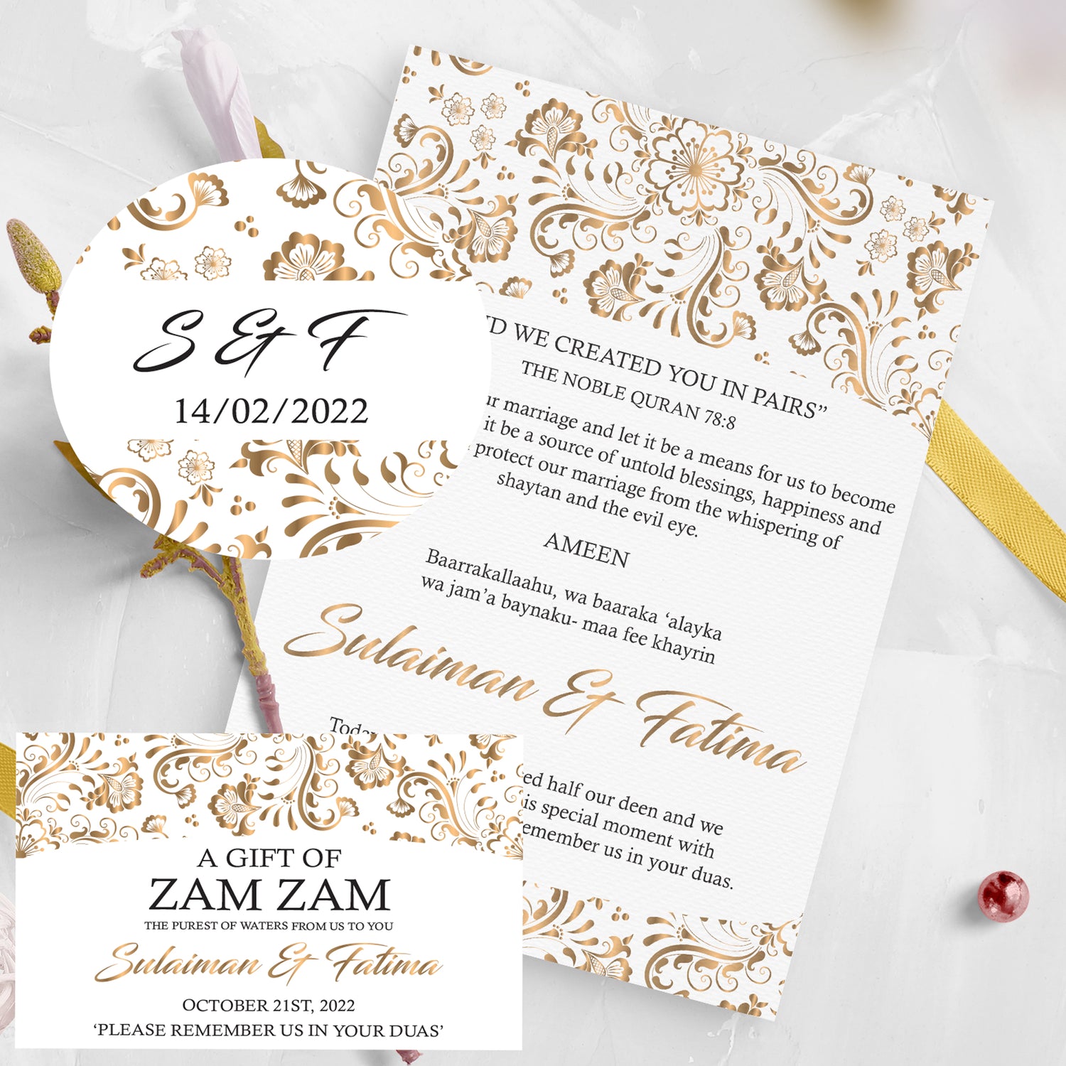 Mandala Gold and White Dua Card