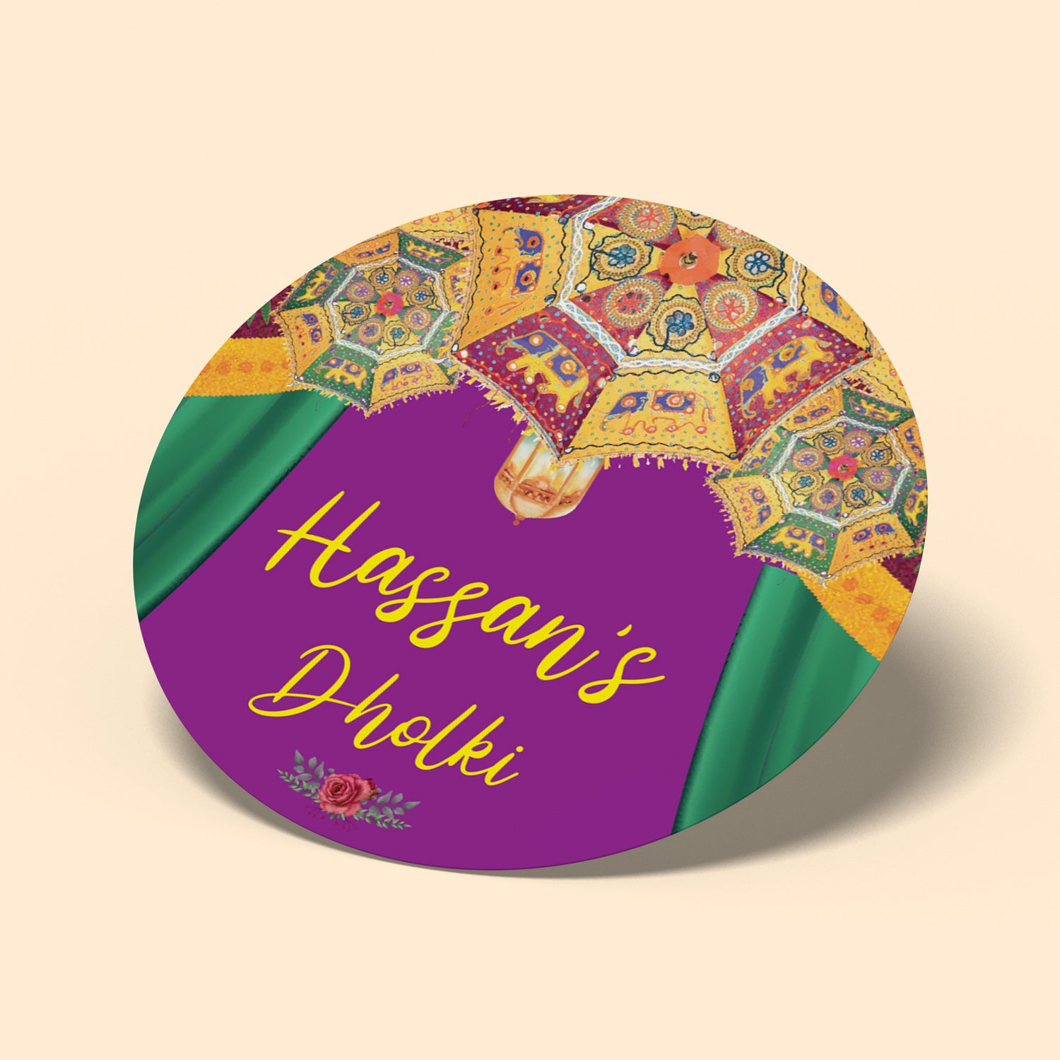 Purple and Green Dholki / Mehndi Sticker