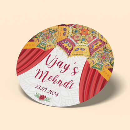 Red Drape Mehndi Sticker