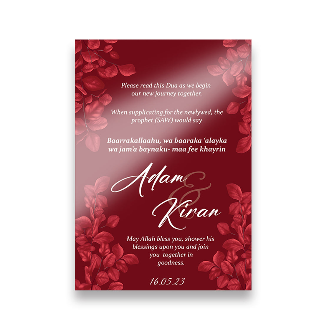 Red Petal Dua Card