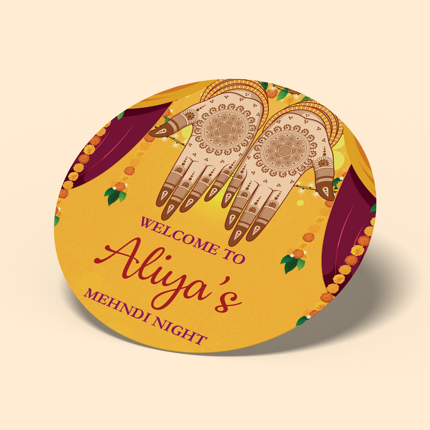 Yellow Mehndi Sticker