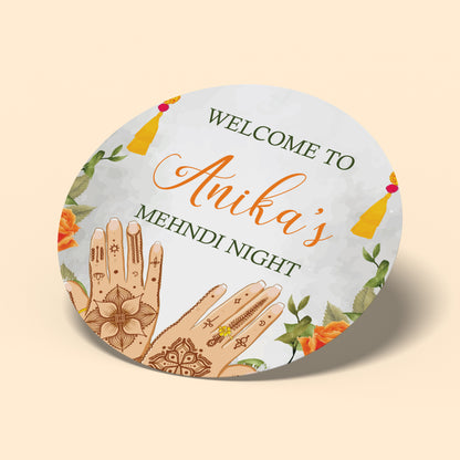 Frosted Grey and orange Wedding Sticker
