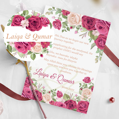 Floral Pink Dua Card