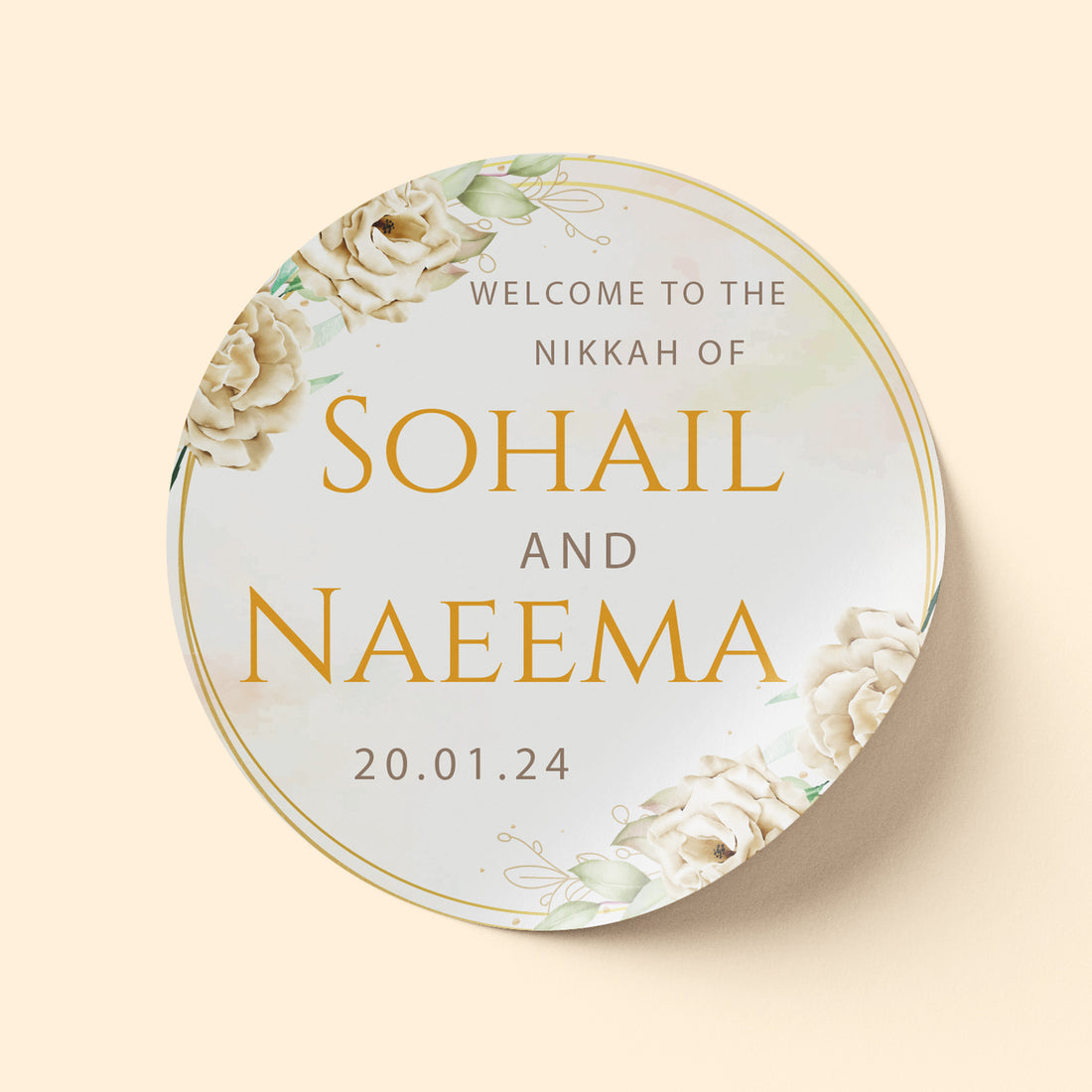 White Flower Nikkah Sticker