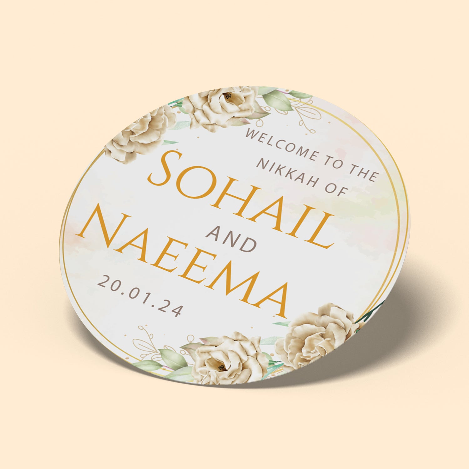 White Flower Nikkah Sticker