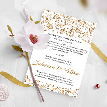 Mandala Gold and White Dua Card