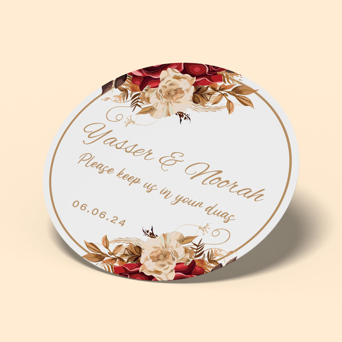 Vintage Floral Wedding Sticker