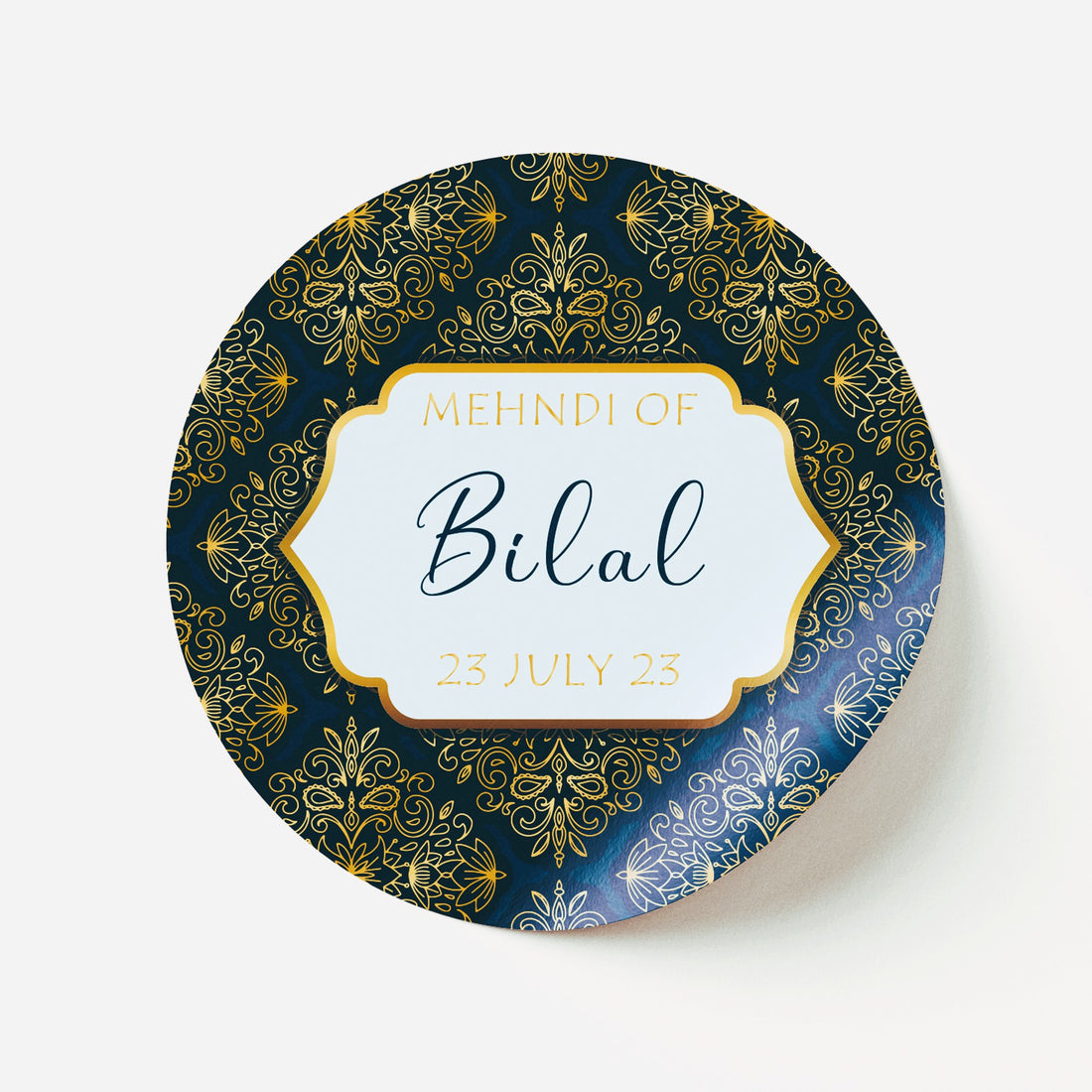 Navy and Gold Mehndi Sticker