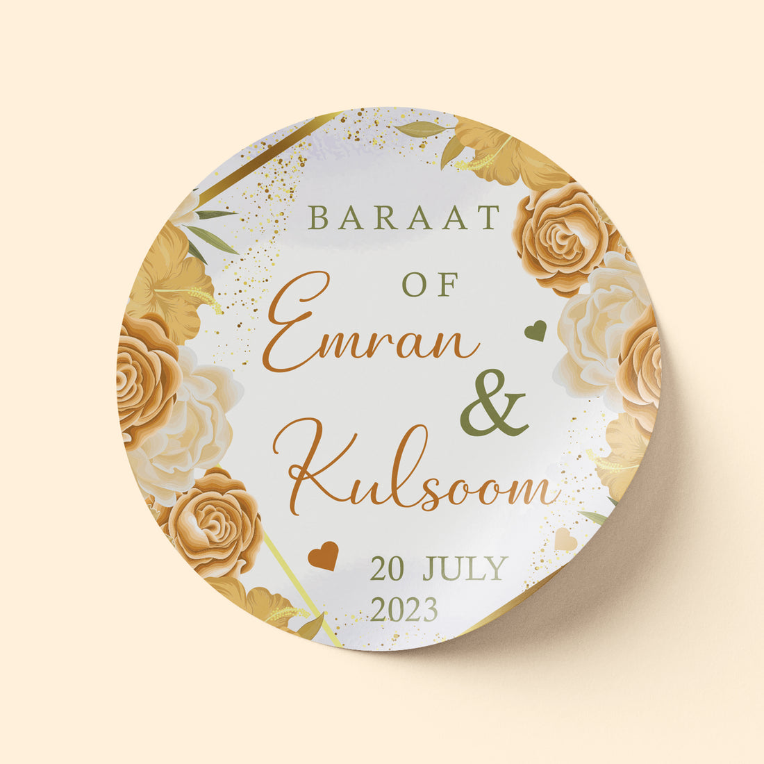 Neutral Beige Wedding Sticker