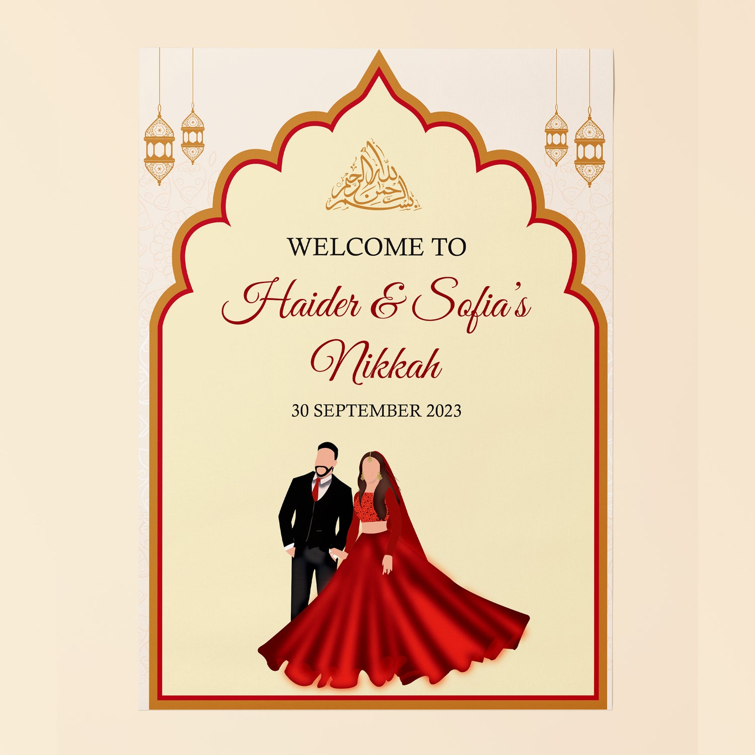 Dome Style Nikkah Welcome Sign