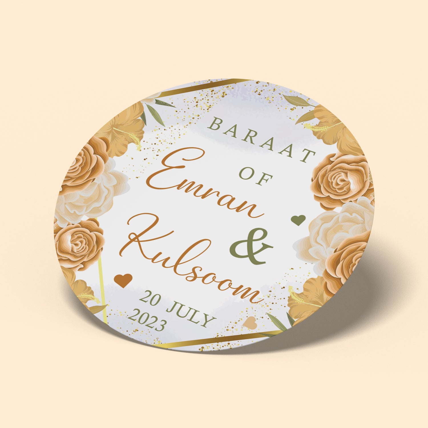 Neutral Beige Wedding Sticker