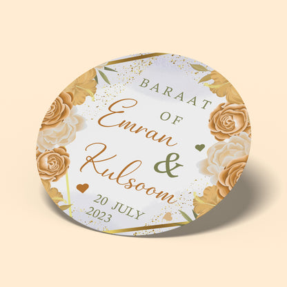 Neutral Beige Wedding Sticker