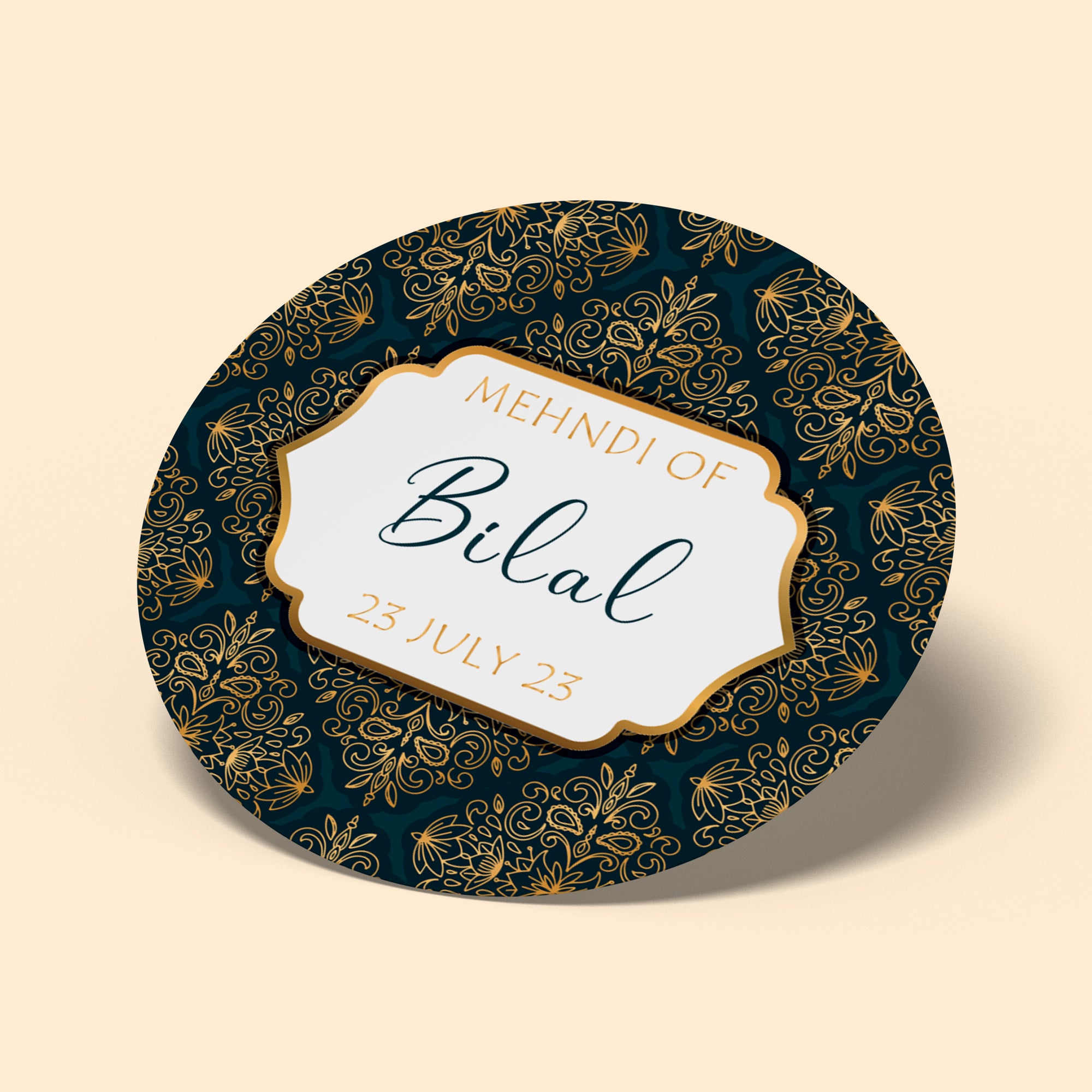 Navy and Gold Mehndi Sticker