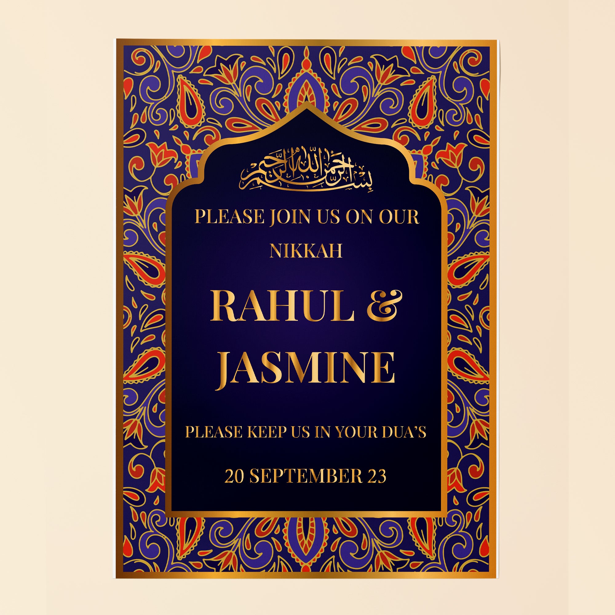 Vibrant Mandala Nikkah Welcome Sign