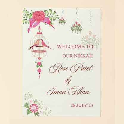 Botanical Nikkah Welcome Sign
