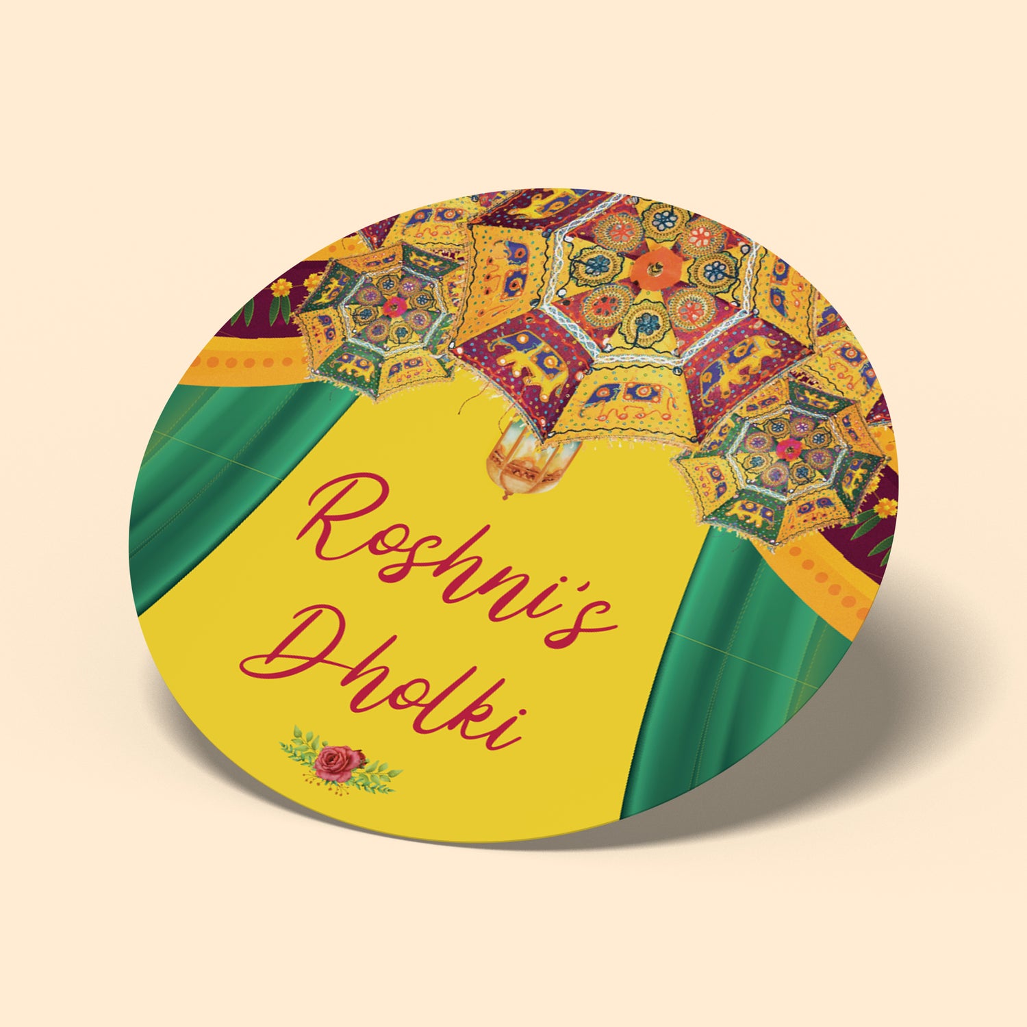 Yellow and Green Mehndi Sticker