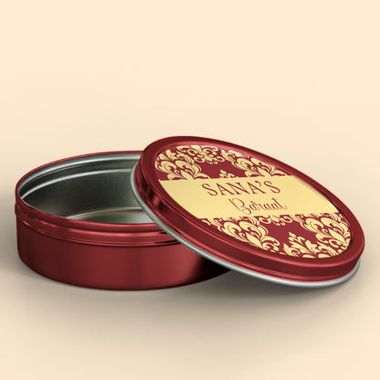 Red and Beige Baraat Wedding Sticker | Tin Mock Up