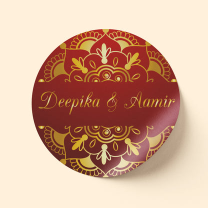 Red and Gold Baraat Wedding Sticker