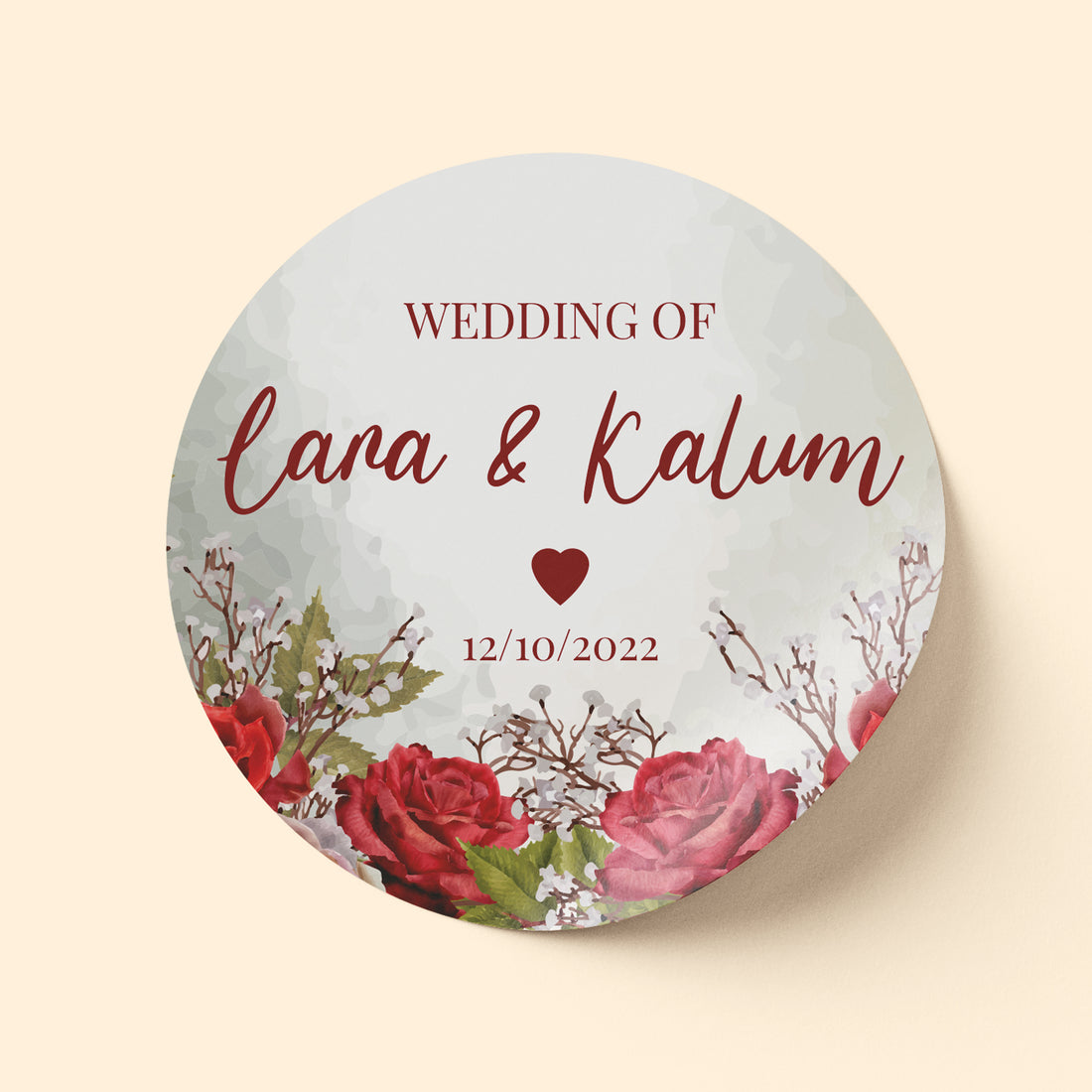 Floral Grey Wedding Sticker