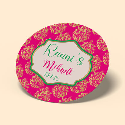 Pink and Gold Mehndi Sticker