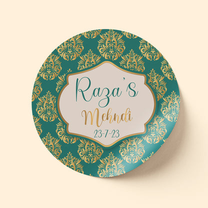 Teal and Gold Mehndi Sticker