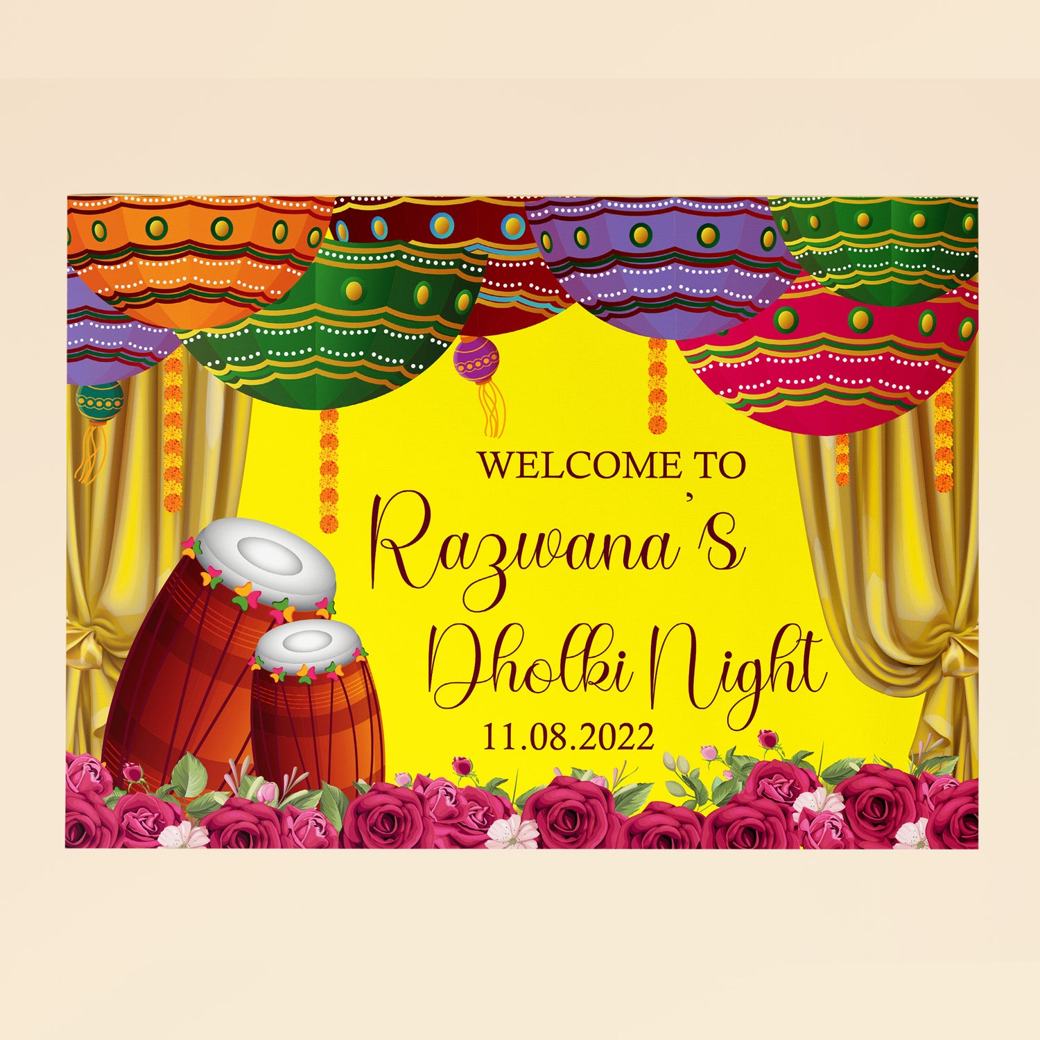 Mehndi Welcome Sign