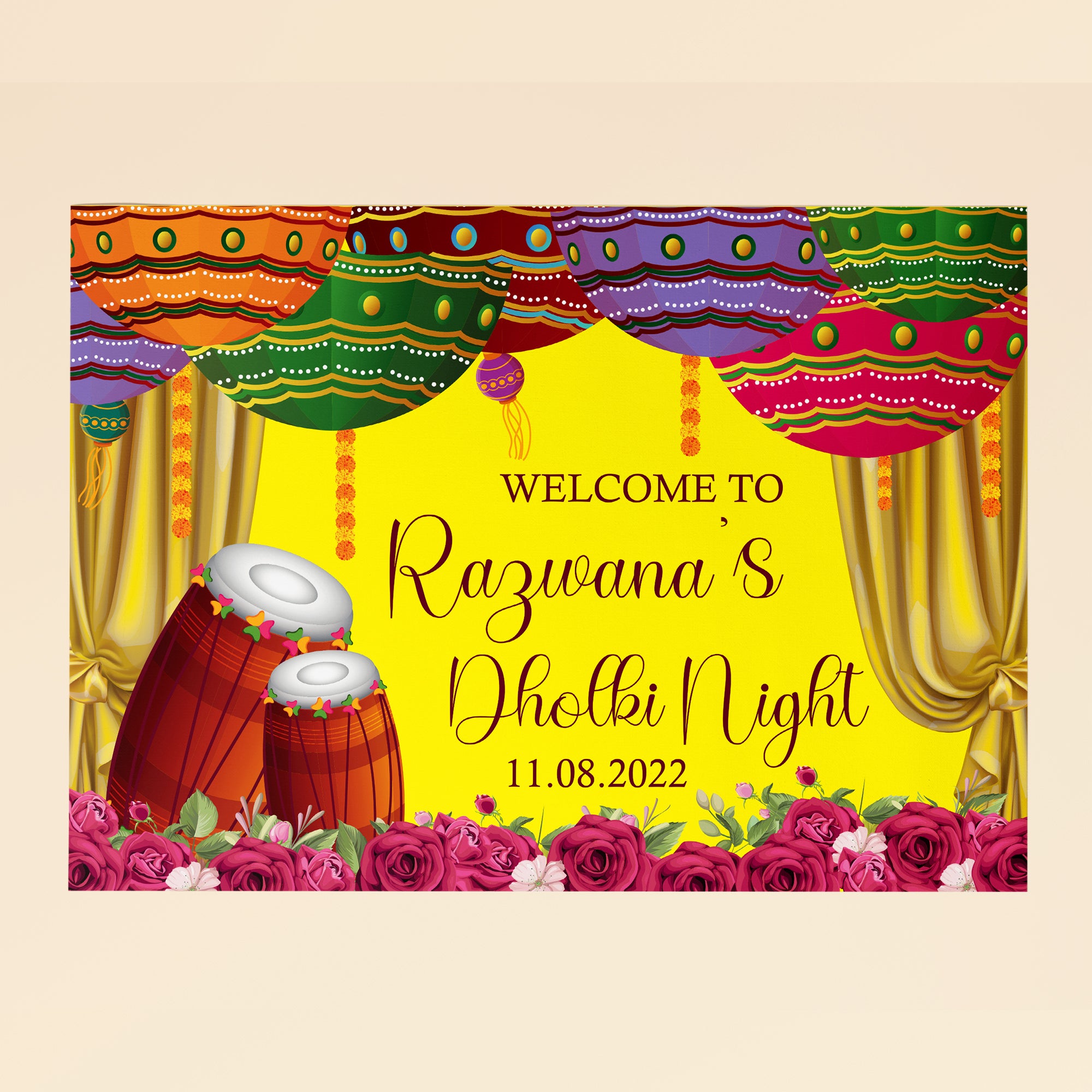 Mehndi Welcome Sign
