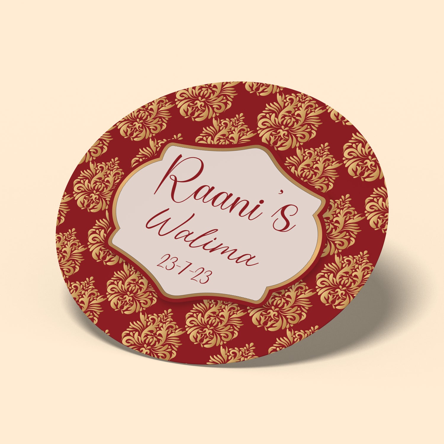 Red and Gold Walima Sticker