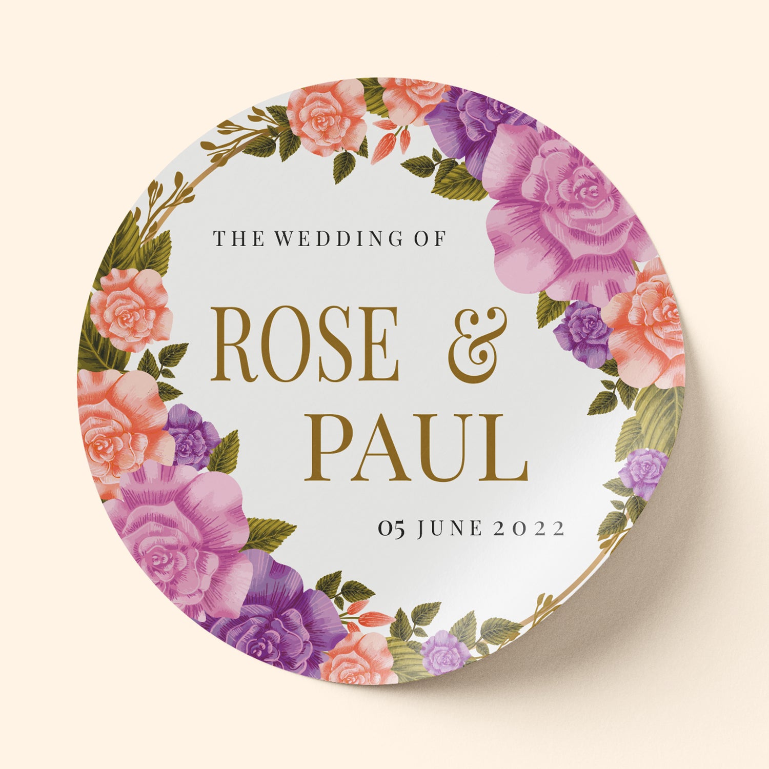 Radiant Floral Wedding Sticker