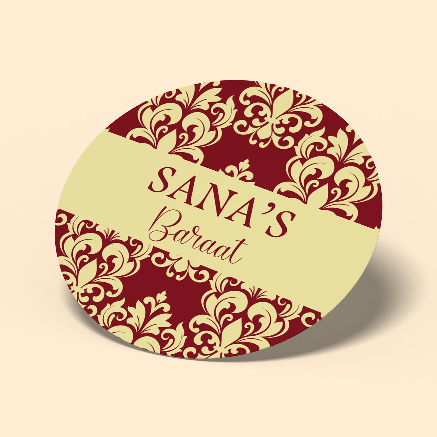 Red and Beige Baraat Wedding Sticker | Sana&