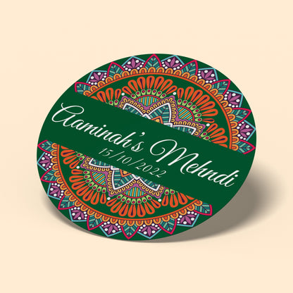 Green and Orange Mehndi Sticker 